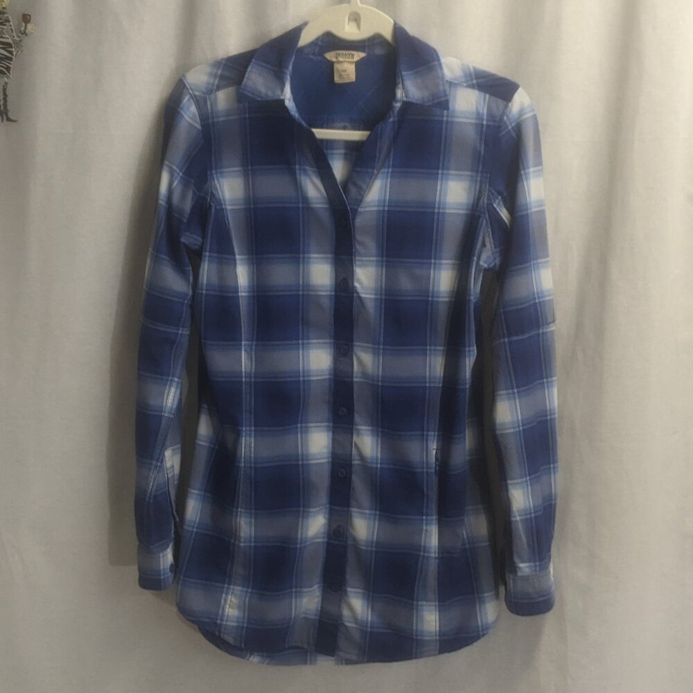 Duluth Trading Co. Women's Sidewinder Plaid Tunic Size XS in Blue